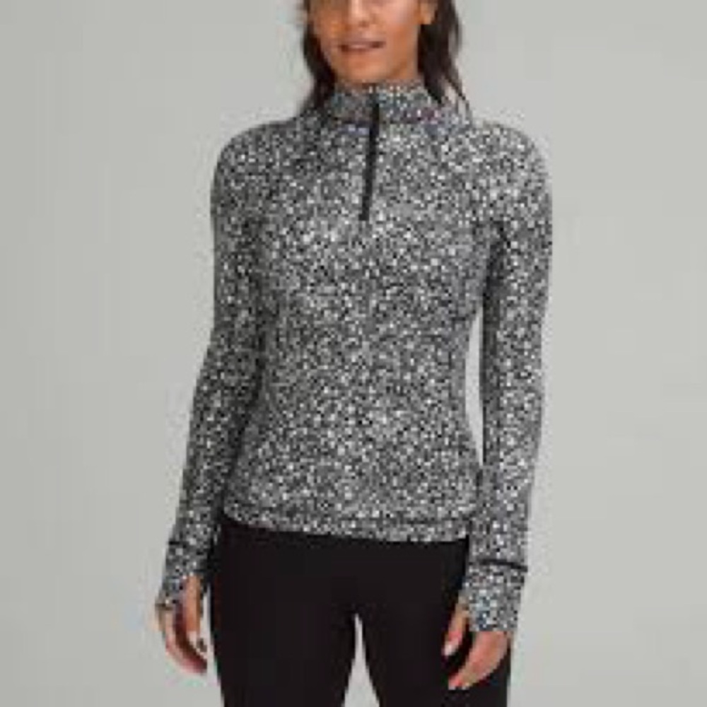 Lululemon Its Rulu Run Half-Zip Venture Floral Alpine White Black